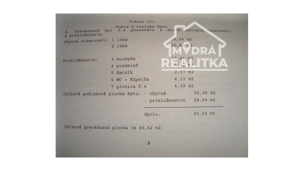 Predám 2-izbový byt - centrum mesta