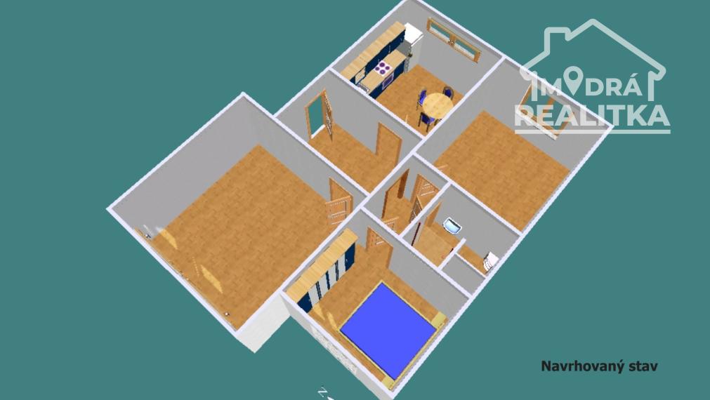 Priestranný 2-iz byt (72 m²) s potenciálom na 3 iz.