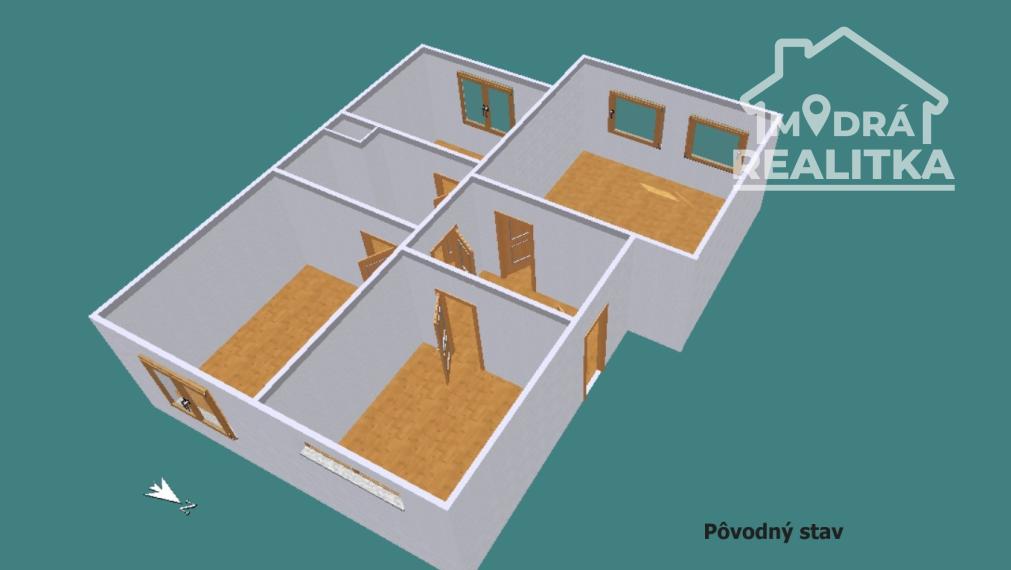 Priestranný 2-iz byt (72 m²) s potenciálom na 3 iz.