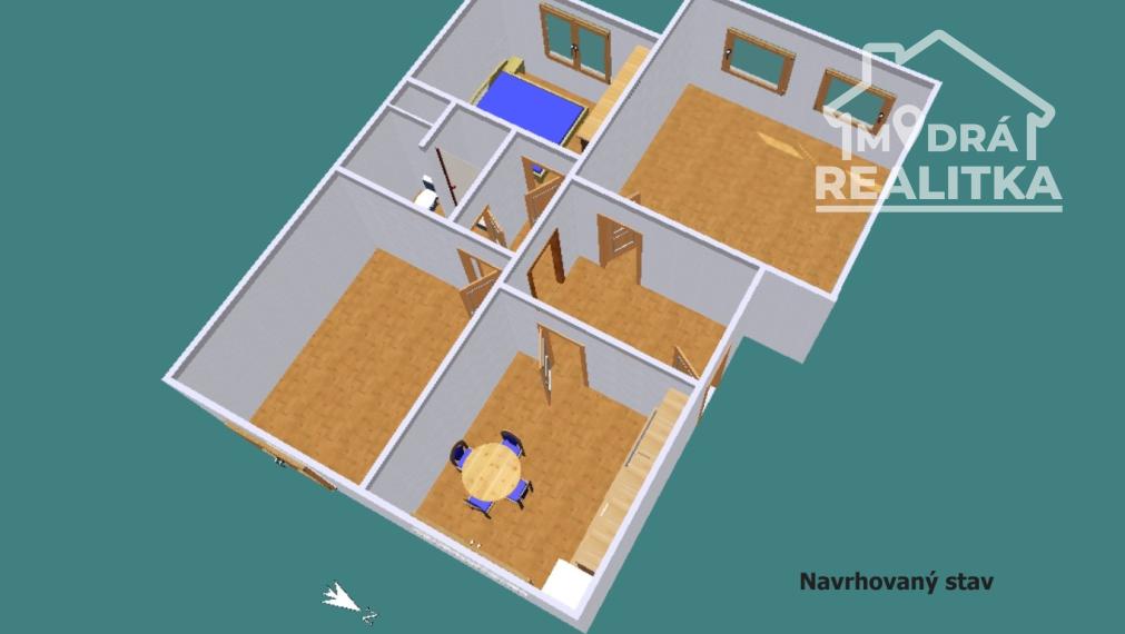 Priestranný 2-iz byt (72 m²) s potenciálom na 3 iz.