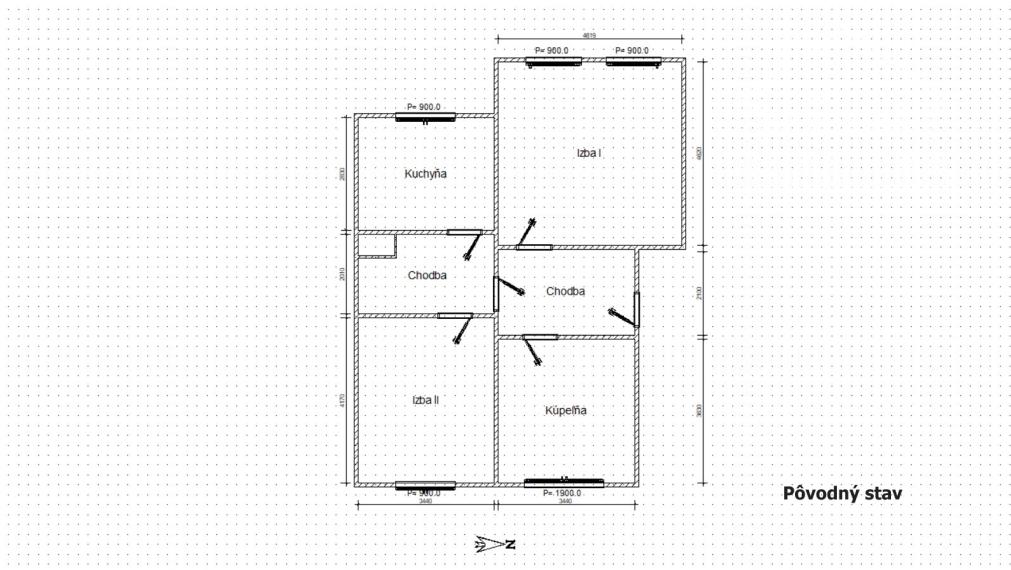 Priestranný 2-iz byt (72 m²) s potenciálom na 3 iz.